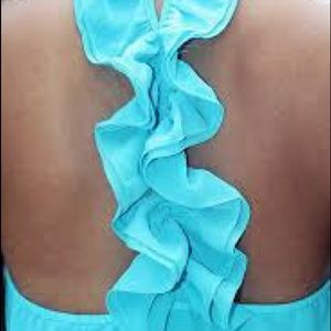 Ruffled Sleeveless Teal